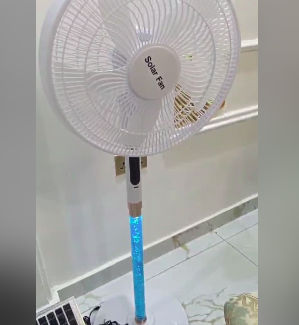 26" Solar rechargeable lithium battery standing fan