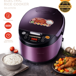Sokany Electric Rice Cooker SK-07078 – 6.0L Multifunction Touch Screen Rice Cooker with Timer, 900W